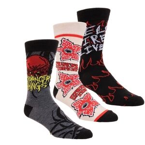 Netflix Stranger Things Crew Socks 3 Pair Men Size 8-12 New
